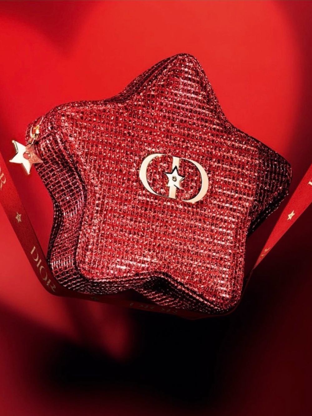 Dior Red Star-Shaped Pouch